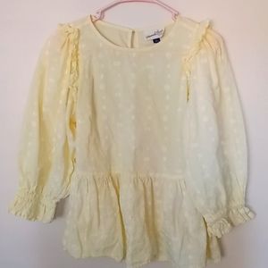 Yellow Cottagecore Peplum Blouse Universal Thread